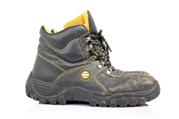 Old work boots Stock Photo