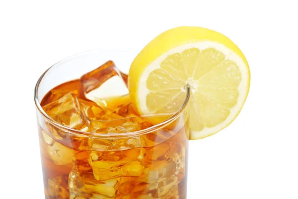 Glass of ice tea with lemon Stock Photo