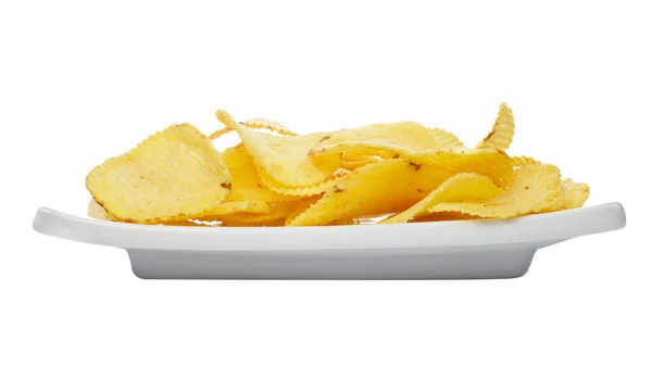 Potato chips on a plate Stock Image