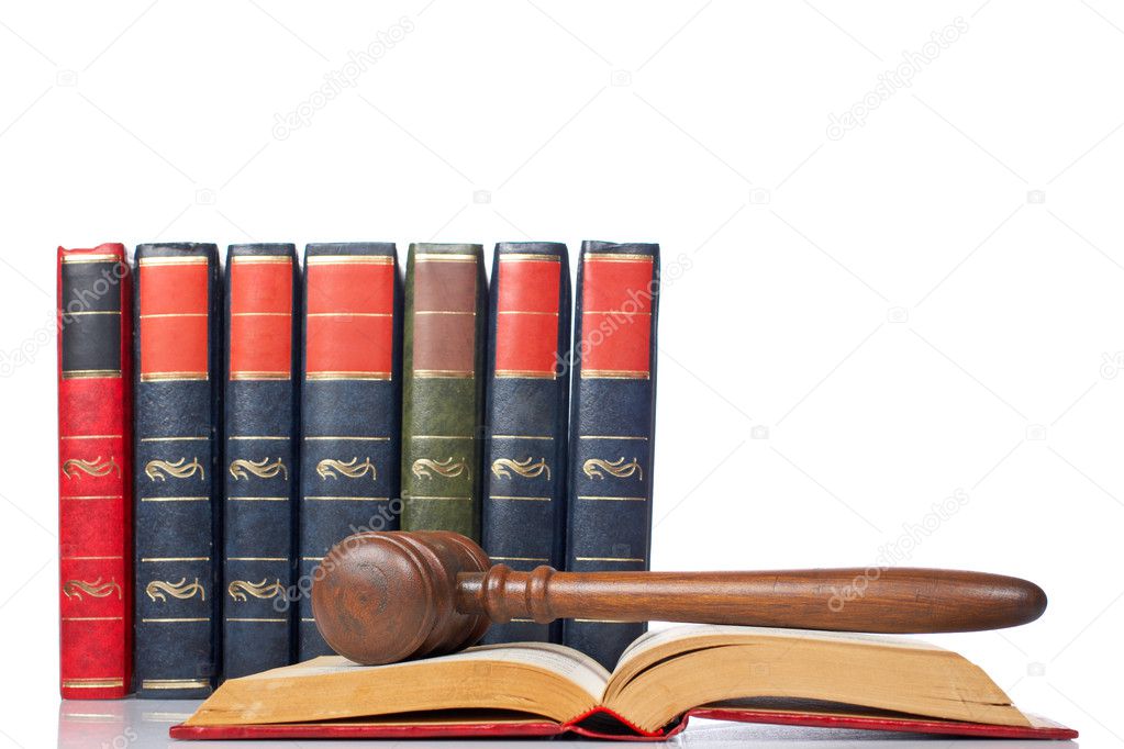 Gavel over the opened law book