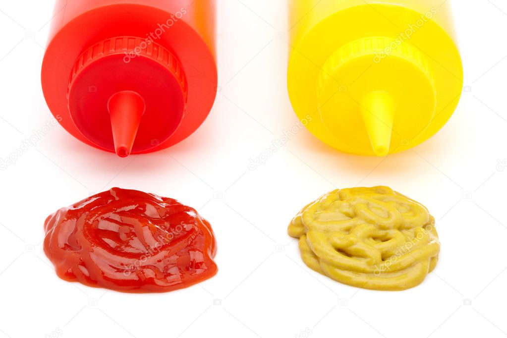 Ketchup and mustard bottles — Stock Photo © broker 6345730