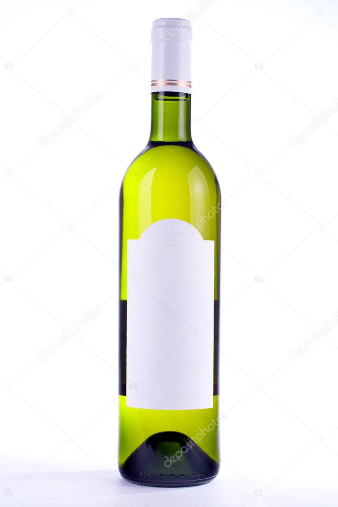 Wine bottle with blank label