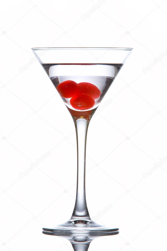 Martini glass with cherries