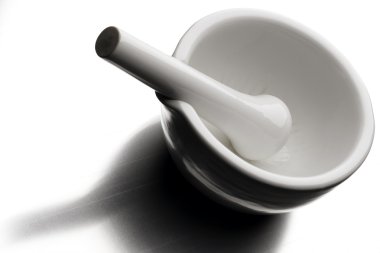 White marble mortar and pestle clipart