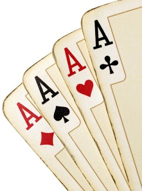 Four aces isolated clipart