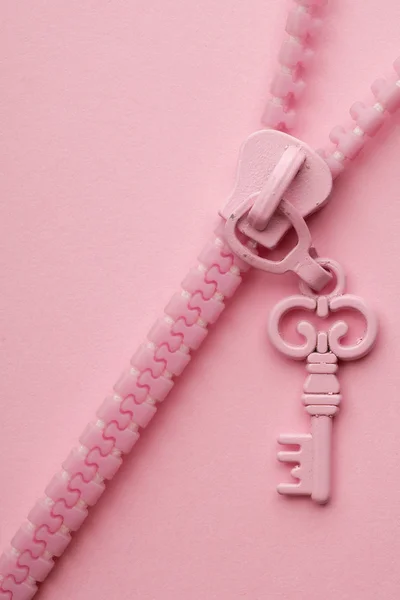Shot of a pink zipper — Stock Photo, Image