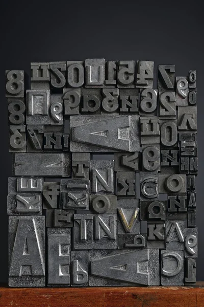 Cartas de chumbo typeset — Fotografia de Stock