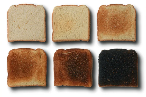 Six stages of toast — Stock Photo, Image