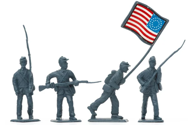 Αμερικανικός εμφύλιος πόλεμος το πλαστικό στρατιώτες — Φωτογραφία Αρχείου