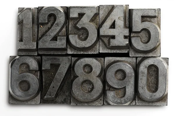 Lead letters números — Fotografia de Stock
