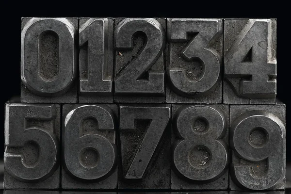Lead letters números — Fotografia de Stock