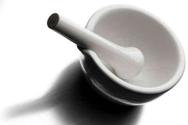 白い大理石乳鉢と乳棒 — ストック写真