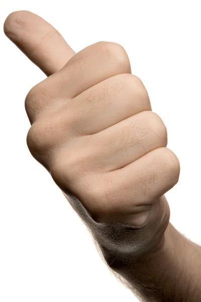 A mão do homem a mostrar o polegar para cima — Fotografia de Stock