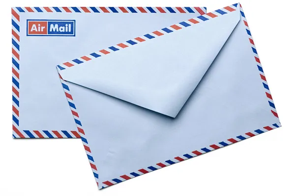 Blue air mail envelopes — Stock Photo, Image