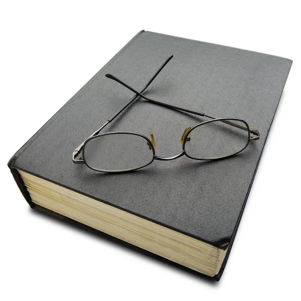 Книга очки — стоковое фото