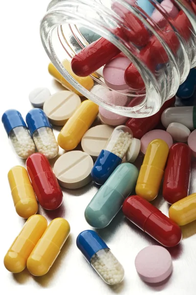 Kleurrijke pillen Stockfoto