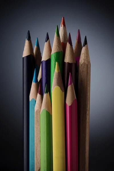 Färgade pennor Stockbild