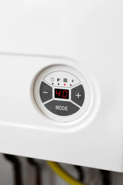 Pannello di controllo caldaia a gas riscaldamento dettaglio — Foto Stock