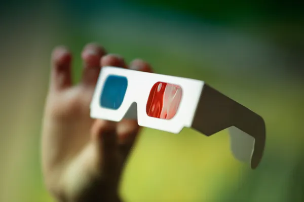 Óculos 3D na mão — Fotografia de Stock