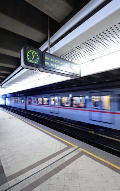 Train in metro station, Vienna, Austria clipart