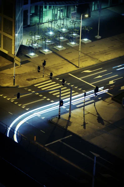 stock image Modern city infrastructure at night