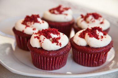 Red velvet cupcakes clipart