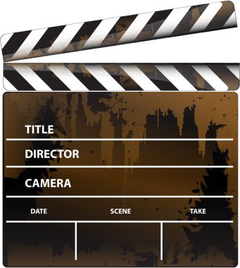 Vector format movie clapper board clipart