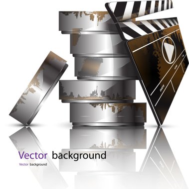 Vector format movie clapper board clipart