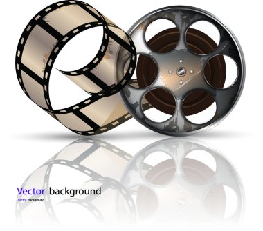 Video film tape on disc vector format