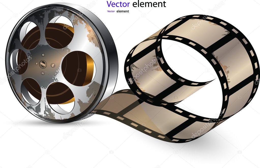 Video film tape on disc vector format