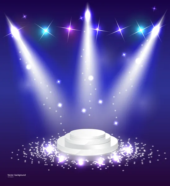 Vector Stage Spotlight with podium — Stock Vector