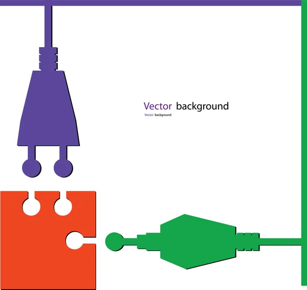 Electro rompecabezas color vector ilustración — Vector de stock