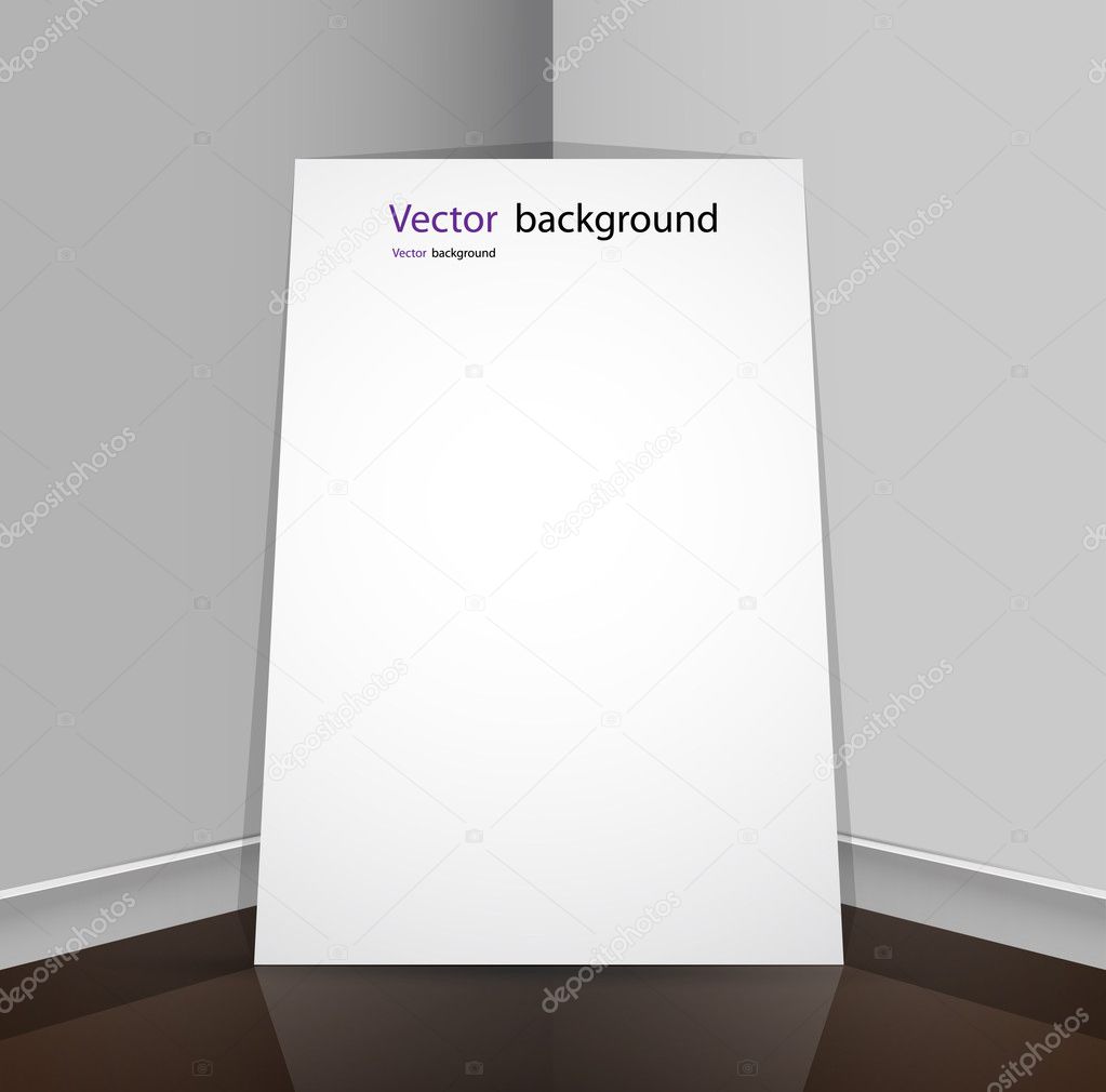 Peace of paper on the floor corner vector illustration