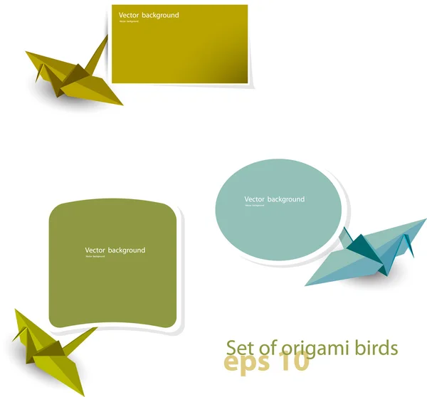 Vektorová sada ptáků origami — Stockový vektor