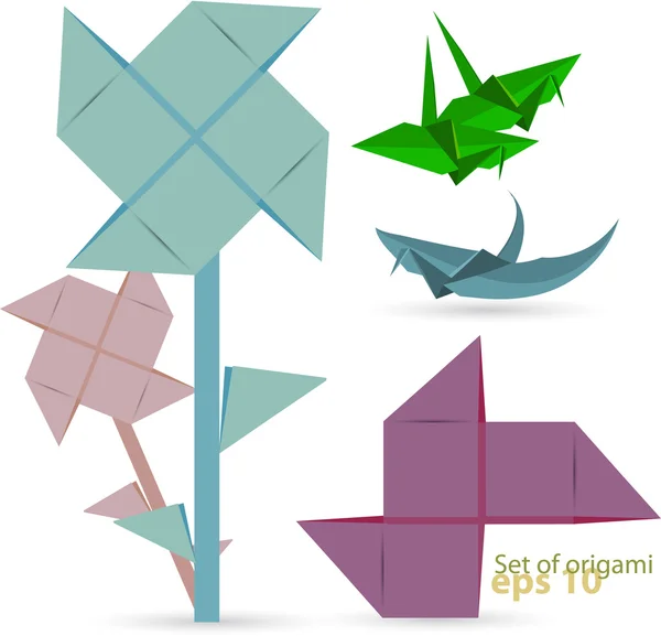 Vektor-Set von Origami — Stockvektor