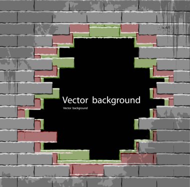 Hole in brick wall clipart