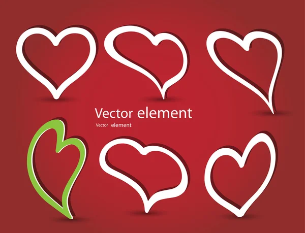 Sada srdce vektorový formát — Stockový vektor