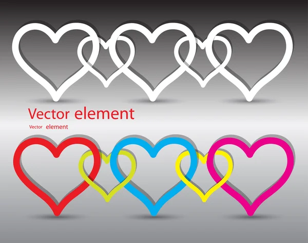 Kalpler vektör biçimi bir dizi — Stok Vektör