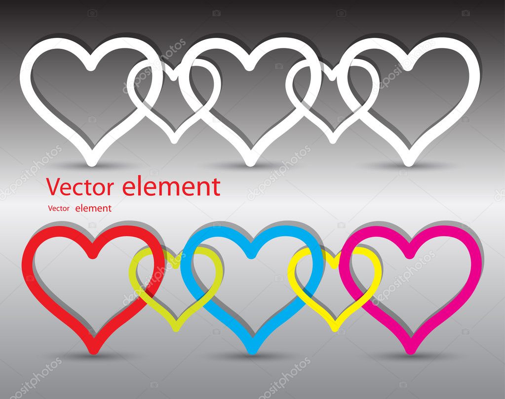 Set of hearts vector format