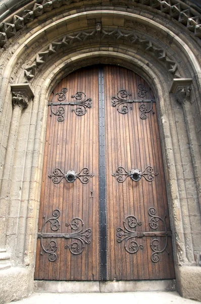 Ancient decorate wood door — Stock Photo, Image