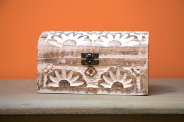 Wood carved box clipart