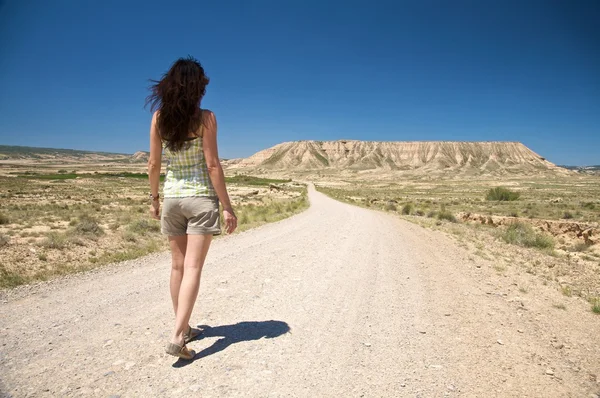 Caminhadas estrada deserto — Fotografia de Stock