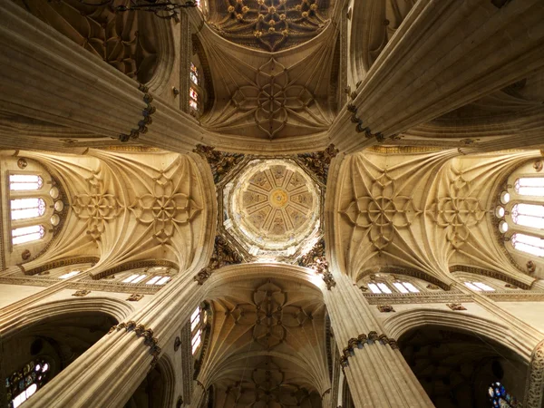 Cupola a soffitto all'interno della cattedrale di Salamanca — Foto Stock