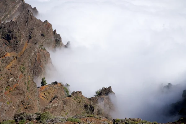 Nevoeiro nas rochas em La Palma — Fotografia de Stock