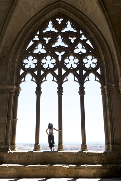 Observando a cidade de Lleida da catedral — Fotografia de Stock