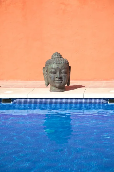 Orientalischer Kopf am Pool — Stockfoto