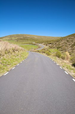 Road between meadows clipart