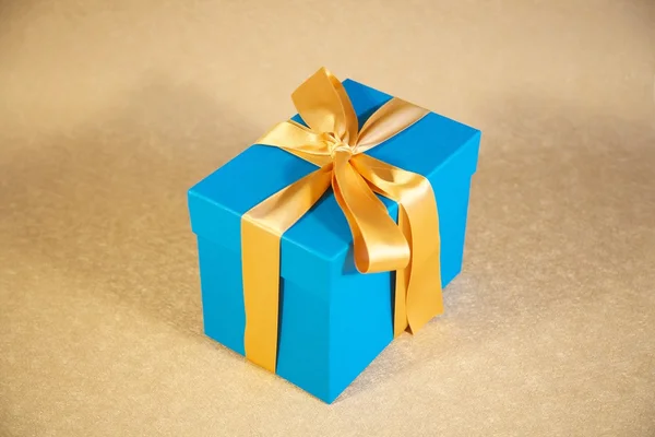 Cyan gift box — Stock Photo, Image