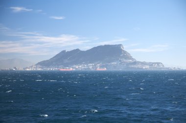 The rock of gibraltar from ocean clipart