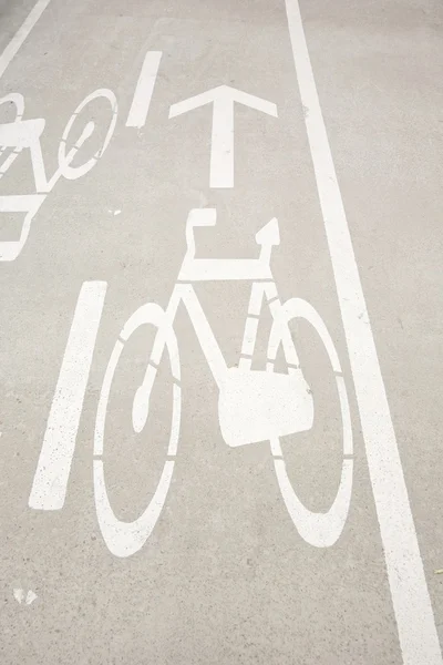 骑自行车的人车道标志 — 图库照片